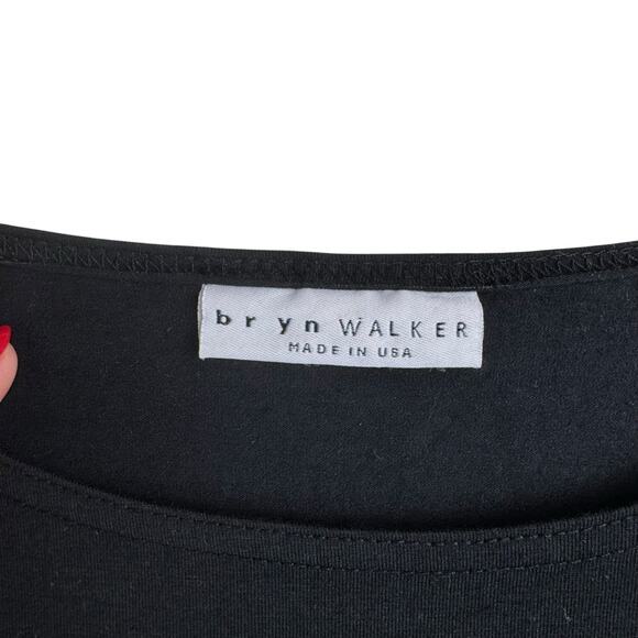 Bryn Walker Soft Organic Cotton Round Neck Long Sleeve Flowy Black Tunic - Picture 10 of 13